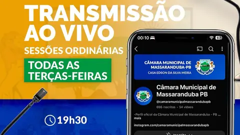 Câmara de Massaranduba Transmite Sessões Ordinárias ao Vivo às Terças