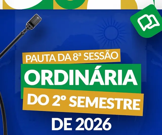 Massaranduba divulga pauta da 8ª sessão do 2º semestre de 2026