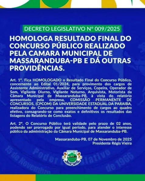 Decreto Legislativo nº 009/2025
